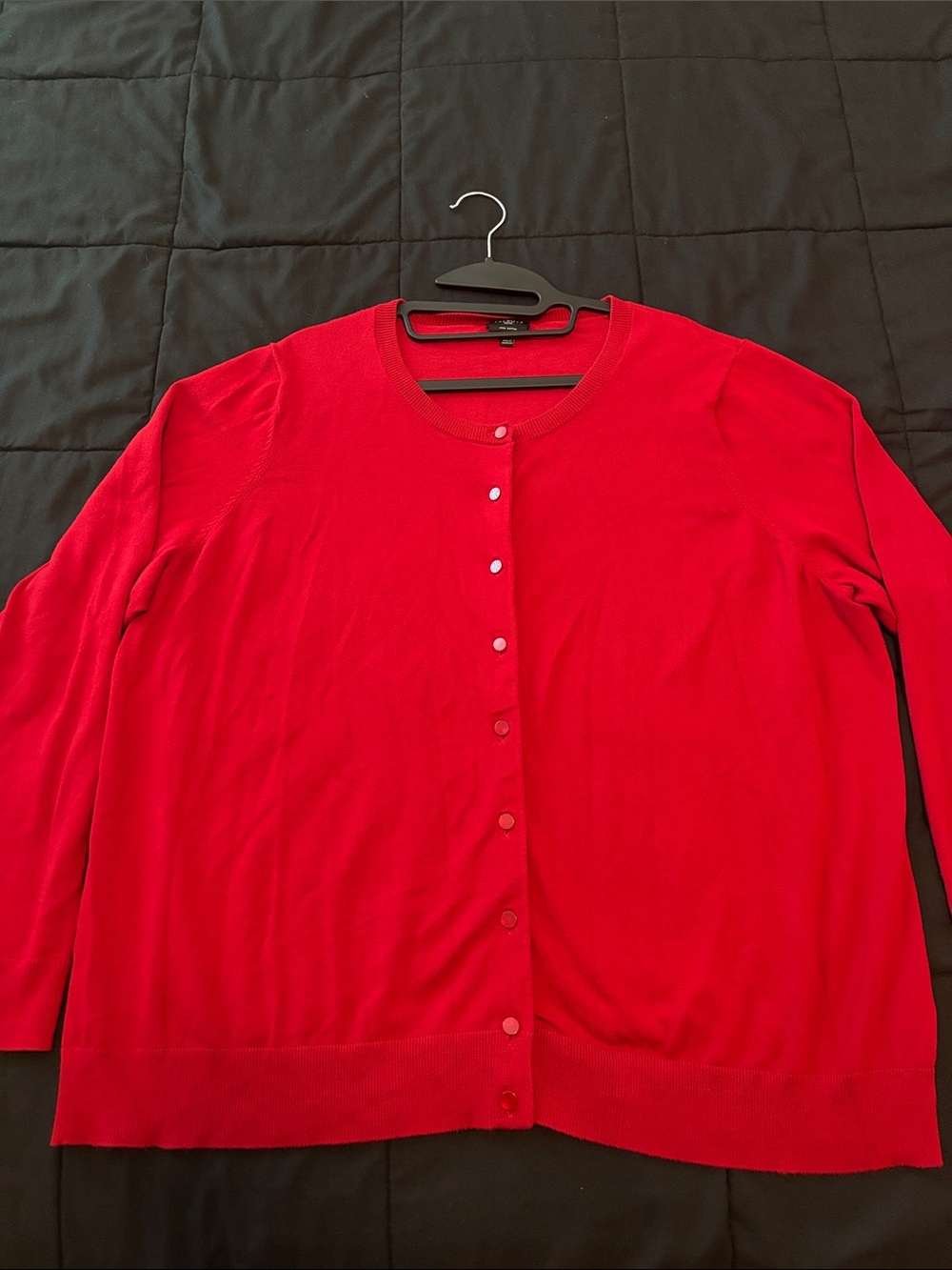 Talbot’s 3x Classic Red Button-Front Women's Sweater Pima Cotton